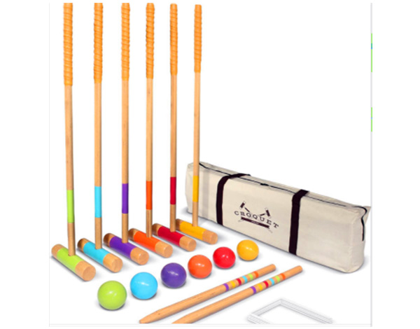 6 Player Croquet Game Set Colorful