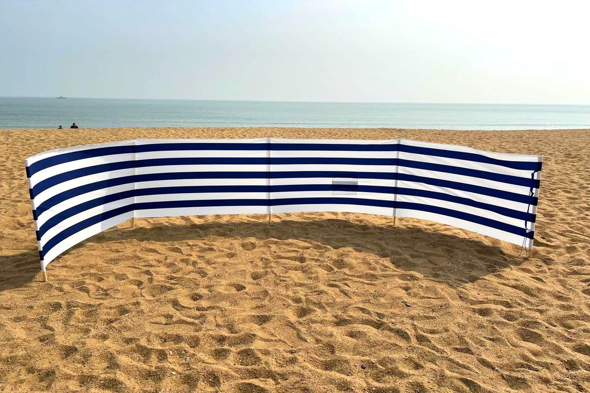 Blue and White Strip 15ft/17ft/20ft/25ft or OEM Length&color Beach Privacy Screen
