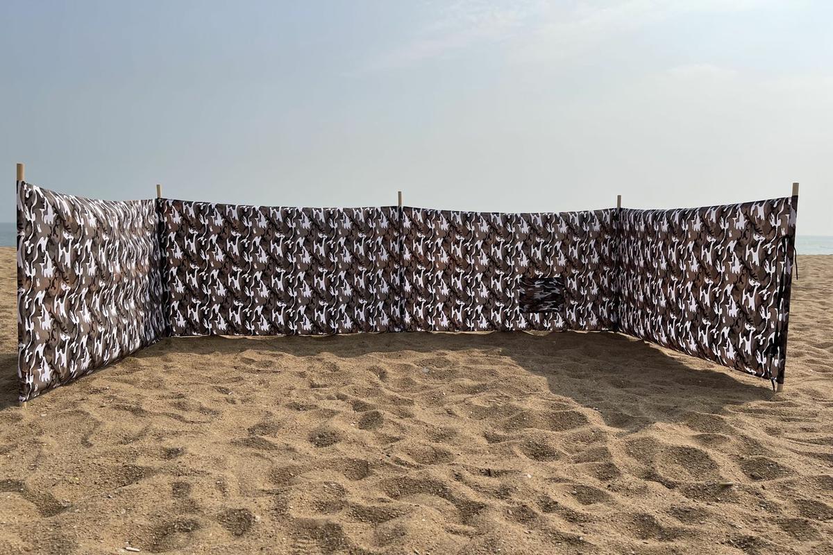 Camouflag Brown 15ft/17ft/20ft/25ft or OEM Length&color Beach Privacy Screen