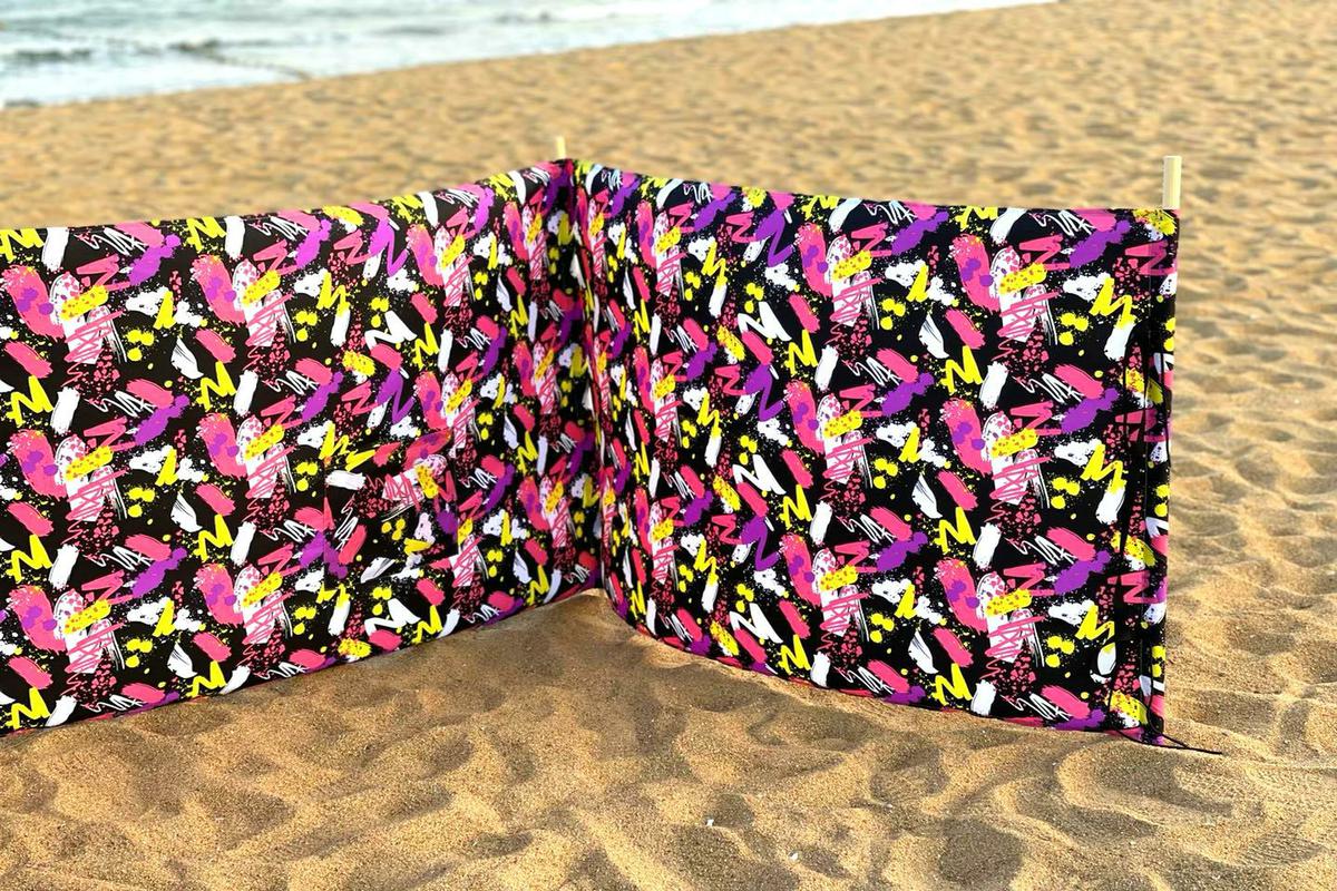 Purple Graffiti 15ft/17ft/20ft/25ft or OEM Length&color Beach Privacy Screen