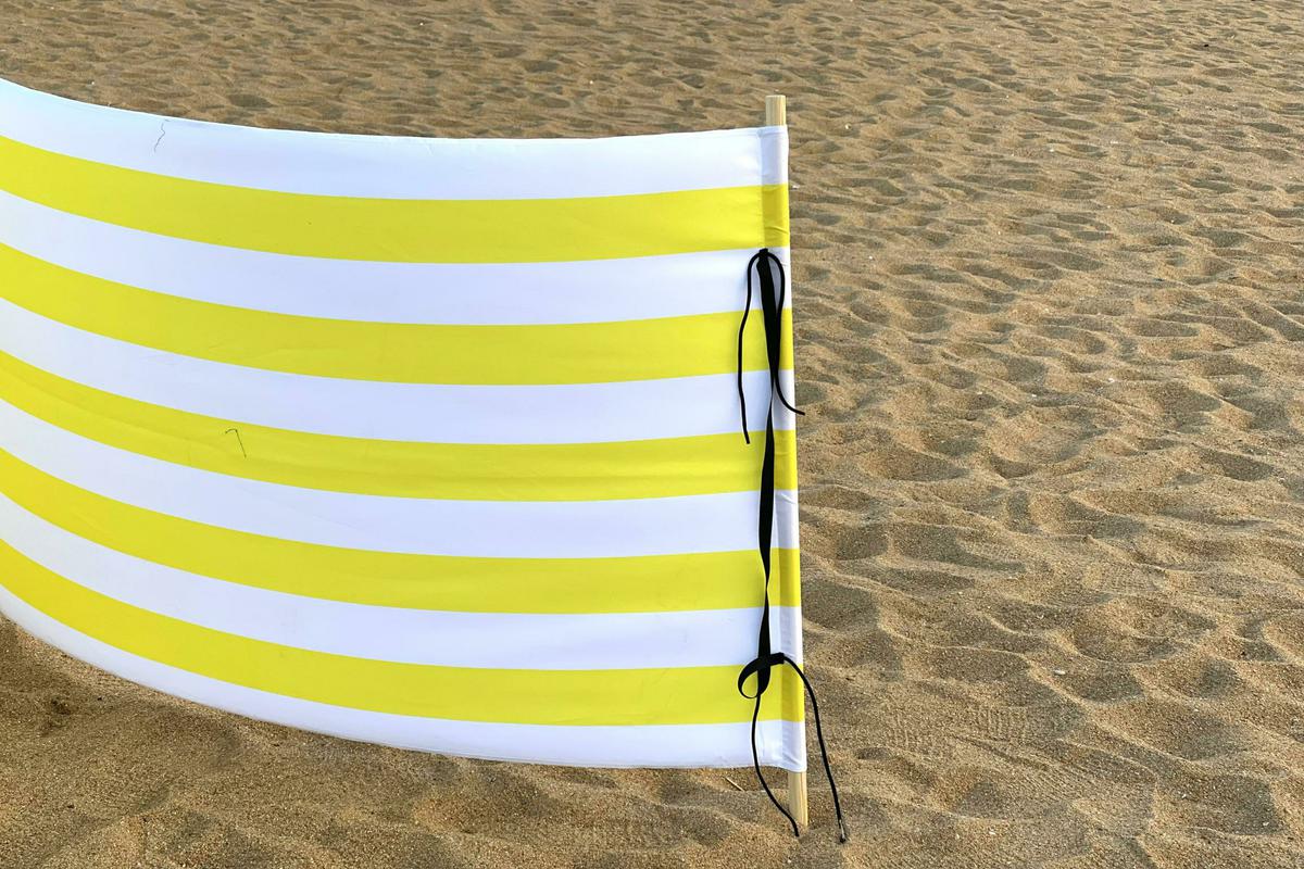 Yellow and White Strip 15ft/17ft/20ft/25ft or OEM Length&color Beach Privacy Screen